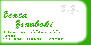 beata zsamboki business card